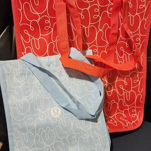 lululemon athletica Vibrant Red and Cool Blue Totes